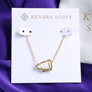 Kendra Scott Gold White Mother-of-Pearl Cheer Pendant Necklace